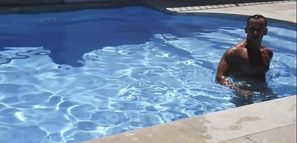  Dane Jones Steamy poolside holiday romance with Julia De Lucia in swimsuit